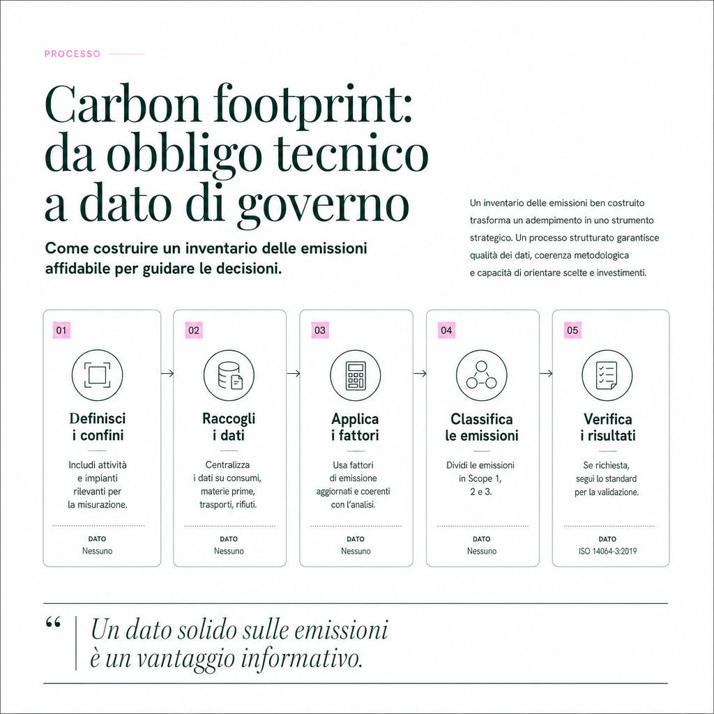 Infografica: Carbon footprint: infrastruttura del dato di governance