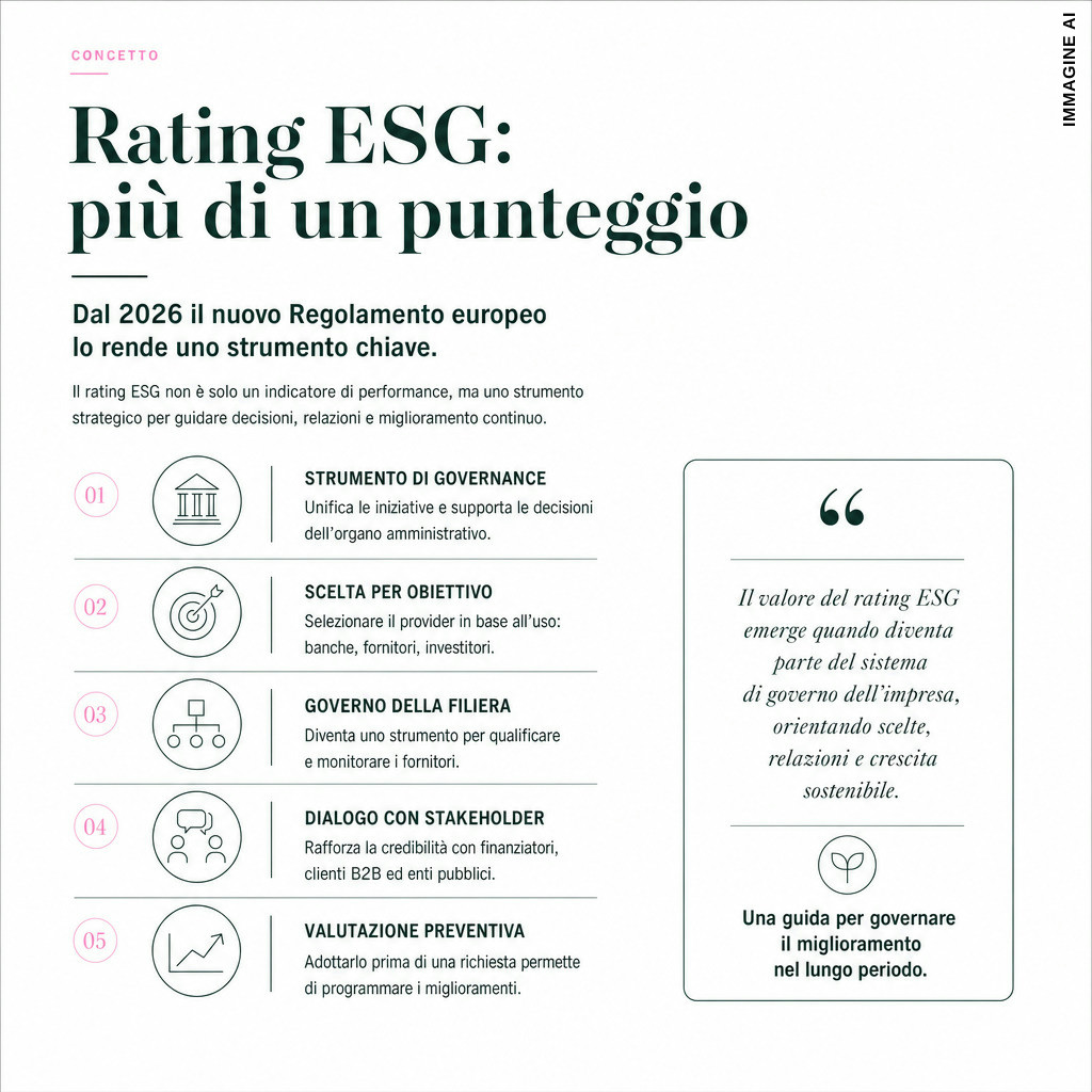 Infografica: Rating ESG: dalla scelta del provider alla governance
