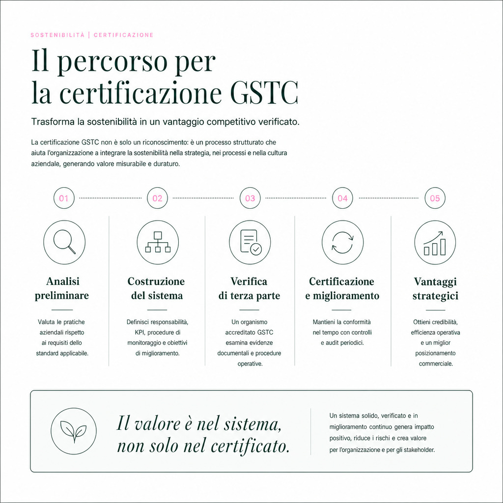 Infografica: Certificazione GSTC: dall'audit alla governance aziendale